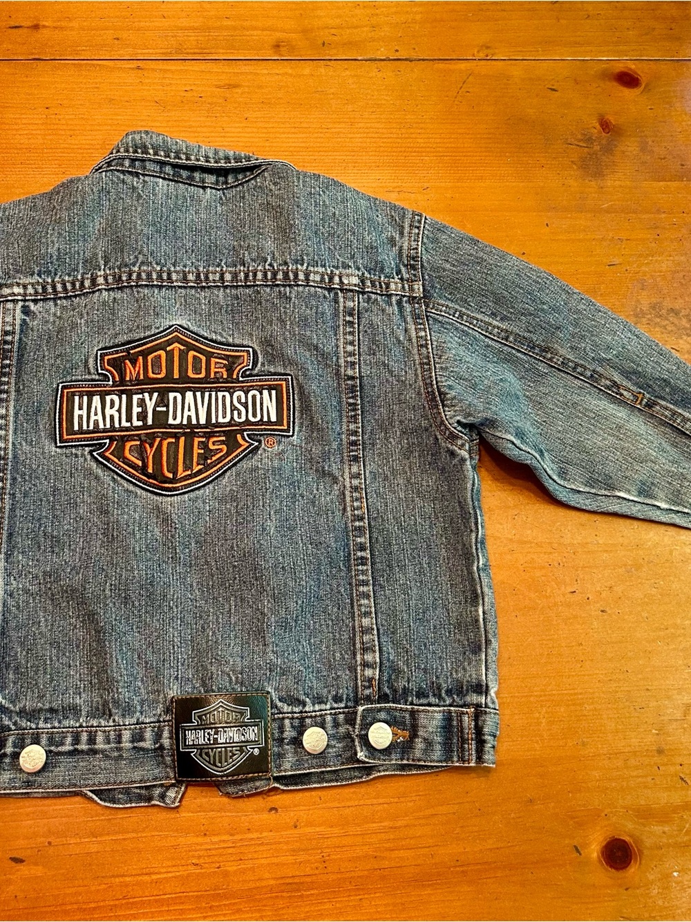 4T Harley-Davidson Kids' Denim Jacket in Washed Blue